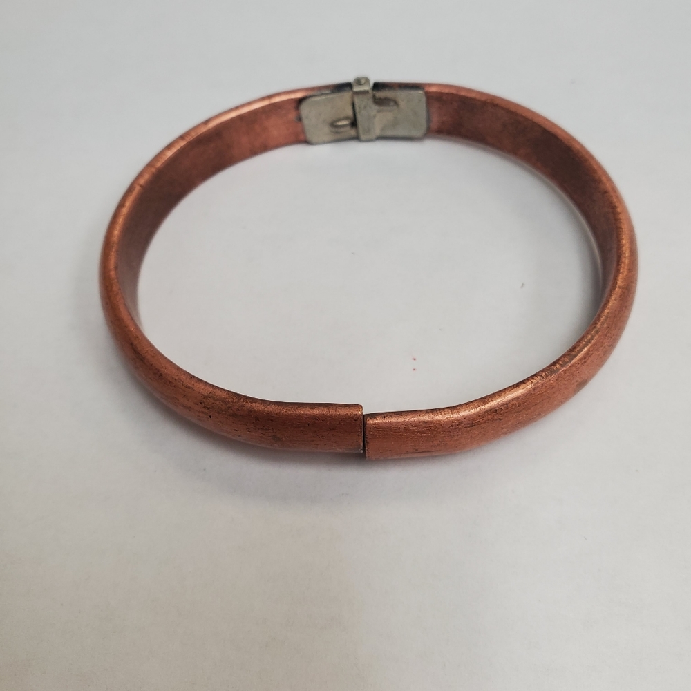 Vintage Whiting & Davis Copper Bracelet 40s Modernist Hinged Bangle